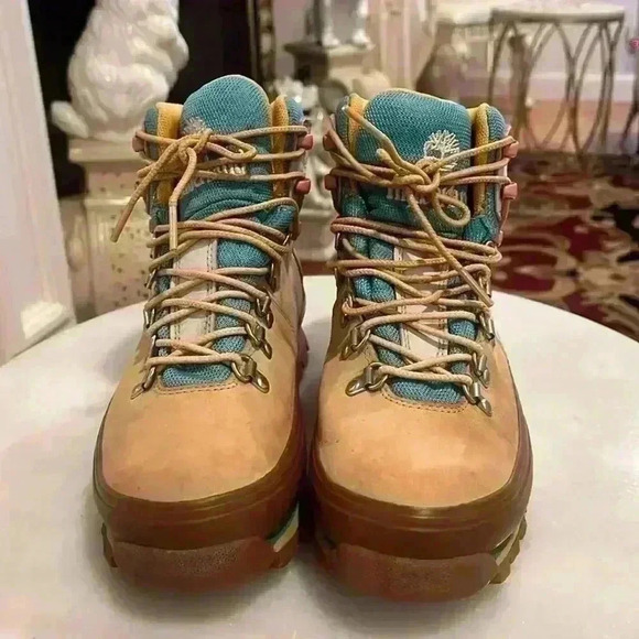 Timberland tims multicolored women’s shoes sz 7 pink purple tan rare! - Picture 3 of 13